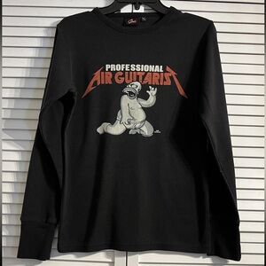 Homer Simpson Professional Air Guitarist T-Shirt Thermal Long Sleeve Adult Med